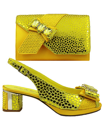 EDS1751 - Leather  Yellow Enzo di Roma Shoe & Bag