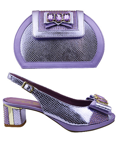 EDS1754 - Leather Lilac Enzo di Roma Shoe & Bag