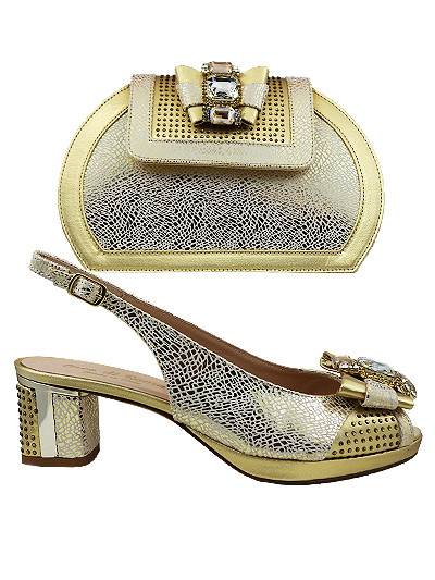 EDS1757 - Gold Enzo di Roma Shoe & Bag