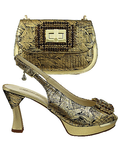 MTB503 - Gold Leather Marta Fabi Shoes & Bag