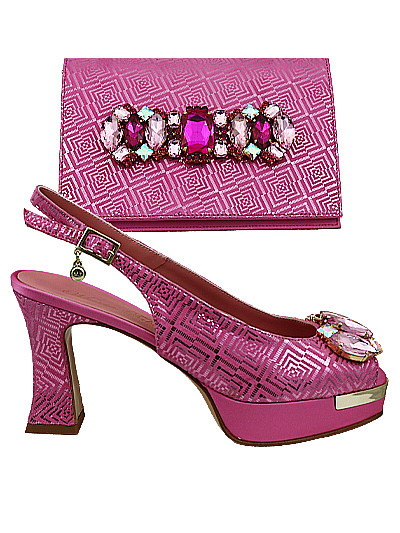 MTB466 - Baby Pink Leather Marta Fabi Shoes & Bag