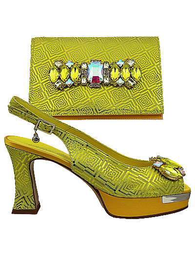 MTB467 - Yellow Leather Marta Fabi Shoes & Bag