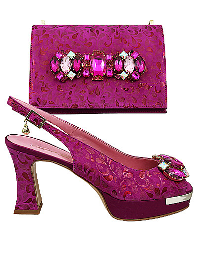 MTB470 - Fuchsia Leather Marta Fabi Shoes & Bag