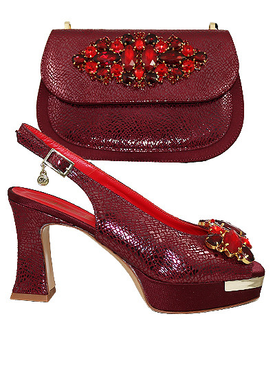 MTB472 - Wine Leather Marta Fabi Shoes & Bag