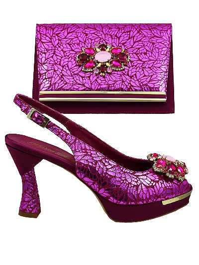 MTB474 - Fuchsia Leather Marta Fabi Shoes & Bag