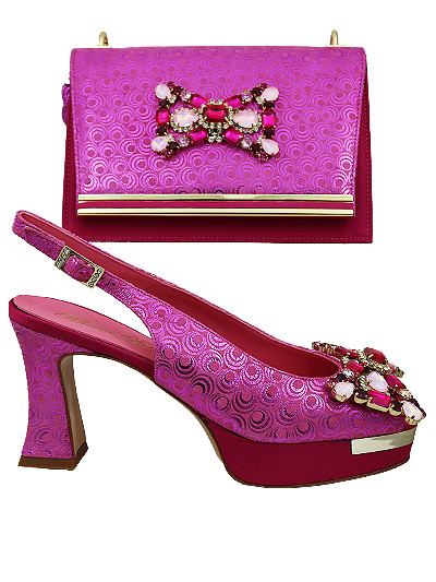 MTB479 - Fuchsia Leather Marta Fabi Shoes & Bag