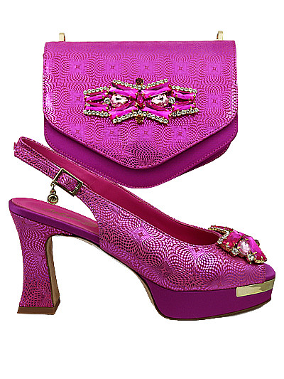 MTB481 - Fuchsia Leather Marta Fabi Shoes & Bag