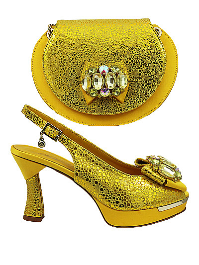 MTB483 - Yellow Leather Marta Fabi Shoes & Bag