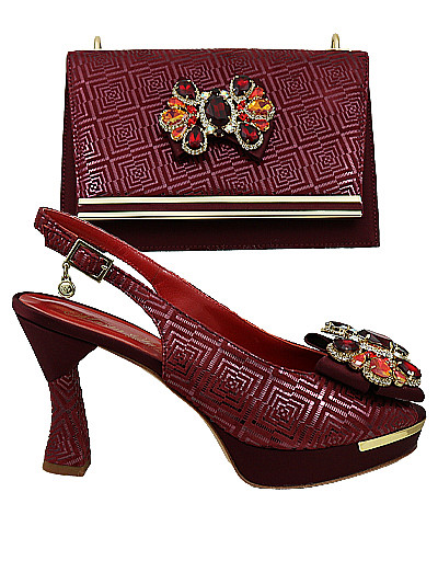 MTB486 - Wine Leather Marta Fabi Shoes & Bag