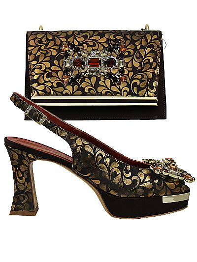 MTB492 - Chocolate Leather Marta Fabi Shoes & Bag