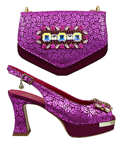 MTB496 - Fuchsia Leather Marta Fabi Shoes & Bag