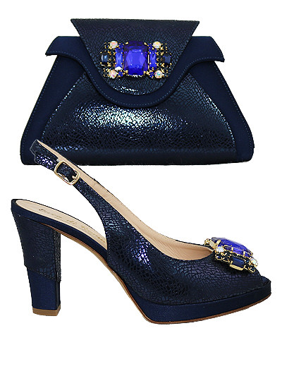 EDS1800 -Leather  Navy Enzo di Roma Shoe & Bag