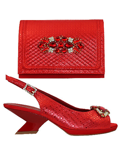 MTB508 - Red Leather Marta Fabi Shoes & Bag