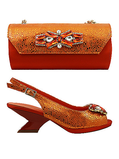 MTB511 - Orange Leather Marta Fabi Shoes & Bag