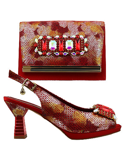 MTB513 - Red Leather Marta Fabi Shoes & Bag