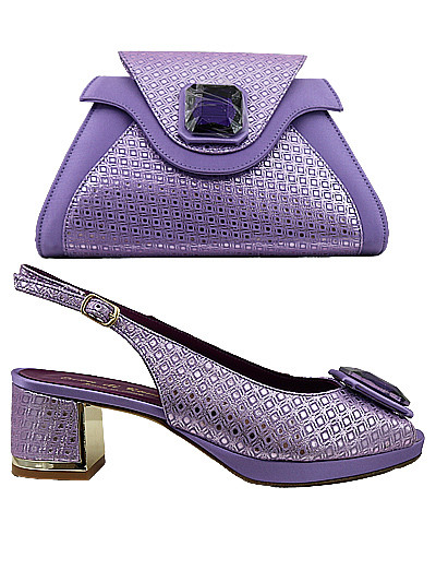EDS1821 - Leather Lilac Enzo di Roma Shoe & Bag