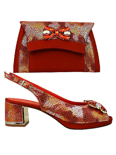 EDS1866 - Leather Burnt Orange Enzo di Roma Shoe & Bag