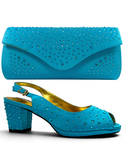 BLS804 - Turquoise Bellissimo Shoes & Bag