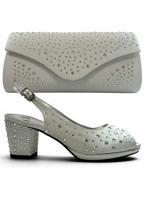 BLS804 - Silver Bellissimo Shoes & Bag