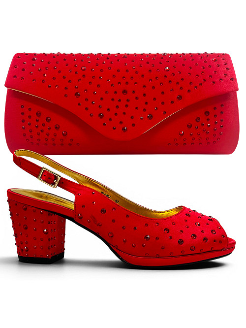 BLS804 - Red Bellissimo Shoes & Bag