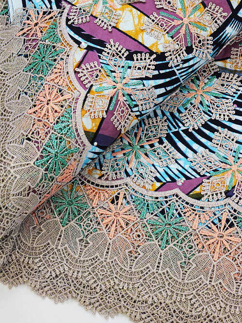 VLE376 - Vlisco Applique Lace