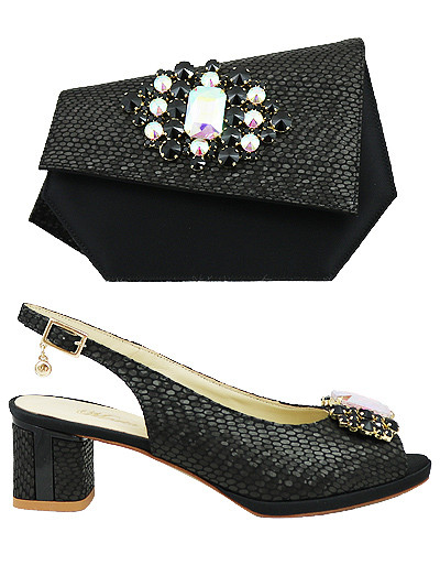 MTB516 - Black Leather Marta Fabi Shoes & Bag