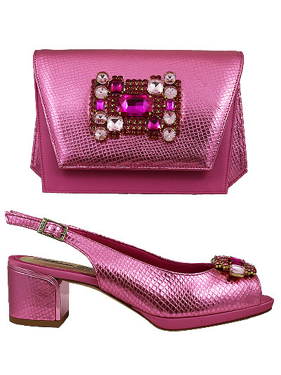 MTB517 - Baby Pink Leather Marta Fabi Shoes & Bag