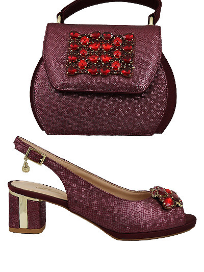 MTB520 - Wine Leather Marta Fabi Shoes & Bag