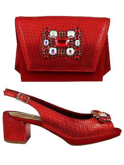 MTB522 - Red Leather Marta Fabi Shoes & Bag