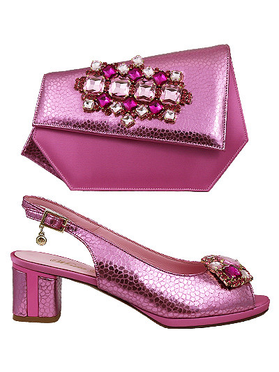MTB526 - Pink Leather Marta Fabi Shoes & Bag