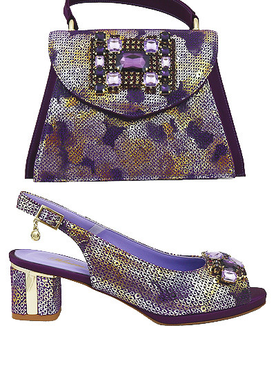 MTB528 - Purple Leather Marta Fabi Shoes & Bag