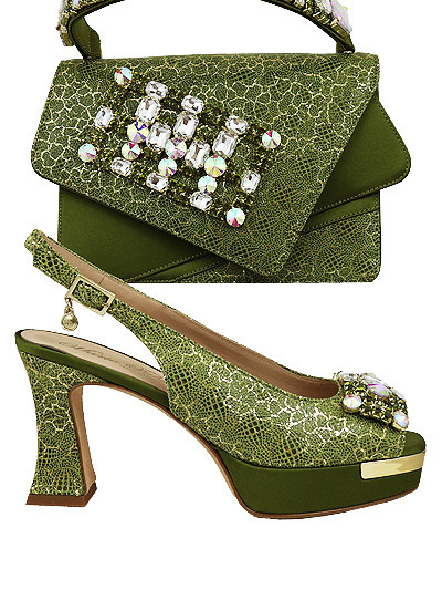 MTB537 - Olive Leather Marta Fabi Shoes & Bag