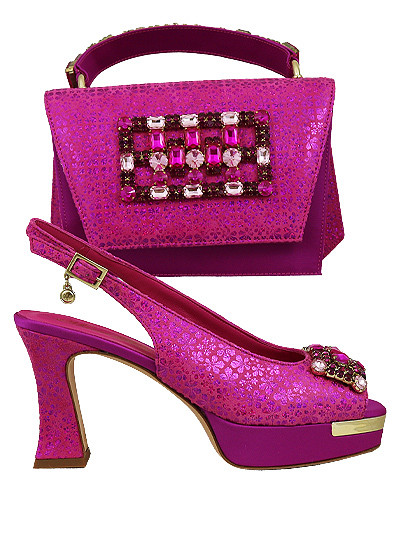 MTB539 - Fuchsia Leather Marta Fabi Shoes & Bag