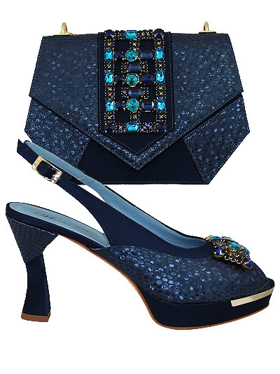 MTB540 - Navy Leather Marta Fabi Shoes & Bag