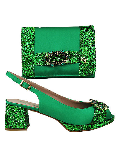 NFI608 - Green Nadia Ferri Shoes & Bag