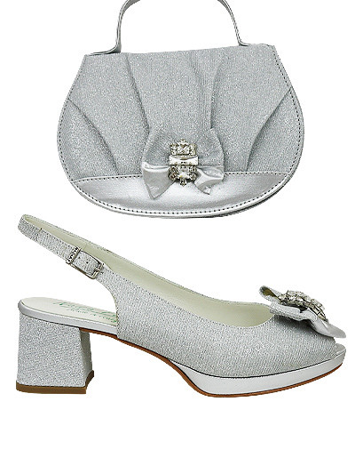 NFI609 - Silver Nadia Ferri Shoes & Bag