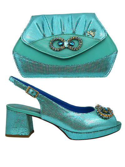 NFI611 - Turquoise Nadia Ferri Shoes & Bag