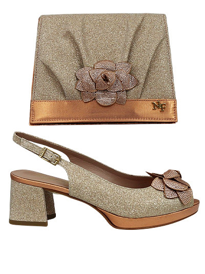 NFI612 - Peach Nadia Ferri Shoes & Bag