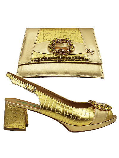 NFI603 - Gold Nadia Ferri Shoes & Bag