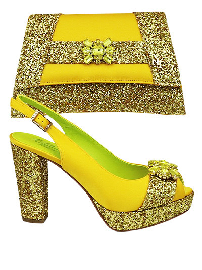 NFI630 - Yellow Nadia Ferri Shoes & Bag