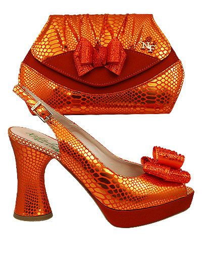 NFI624 - Orange Nadia Ferri Shoes & Bag