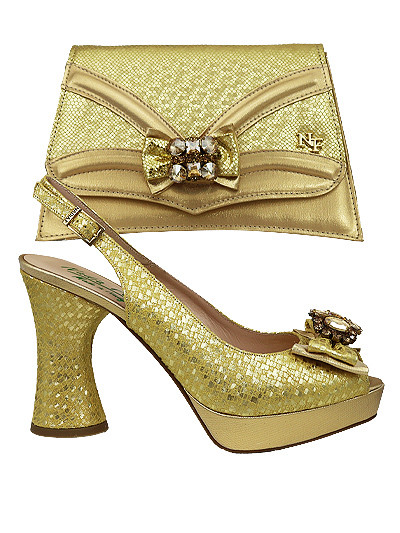 NFI606 - Gold Nadia Ferri Shoes & Bag