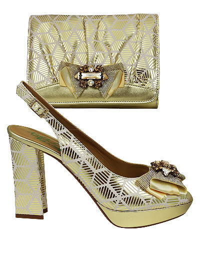 NFI632 - Gold Nadia Ferri Shoes & Bag
