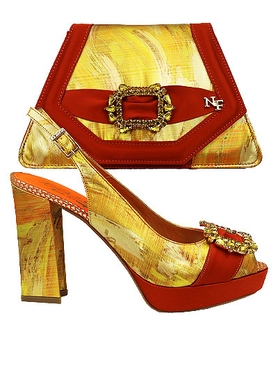 NFI628 - Orange Nadia Ferri Shoes & Bag Copy
